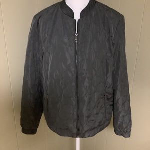 Dark grey lightweight quilted bomber jacket size M. Perfect for fall weather.